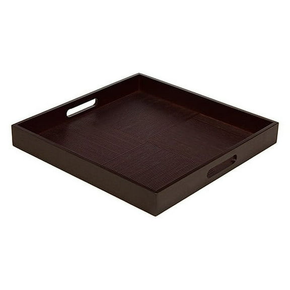 Simply Bamboo Brown Square Ribbed Bamboo Serving Tray - 16"