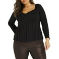 thumbnail image 1 of Simply Be Women's Plus Size Scuba Long Sleeve Sweetheart Neckline Top, 1 of 5