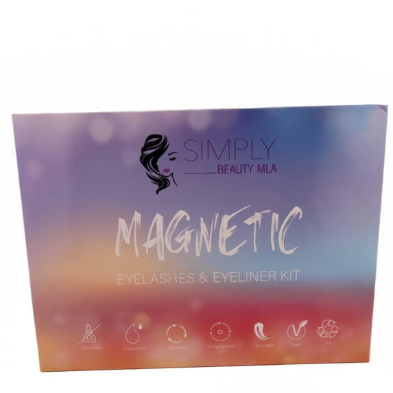 Simply Beauty Magnetic Eyelashes Kit – Natural & Dramatic Lashes – 5 Pairs Reusable Magnetic Lashes with Waterproof Eyeliner – Easy to Apply, No Glue Needed