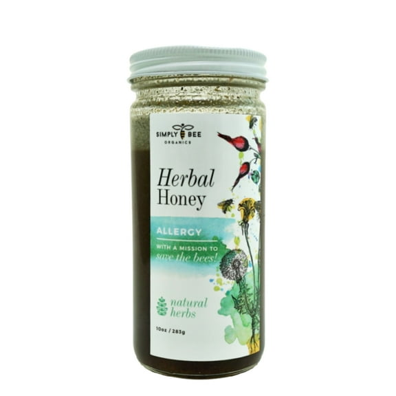 Simply Bee Organics Allergy Herbal Honey | Pure Organic Raw Honey | Supports Well-Beeing | Non-GMO | Kid Approved
