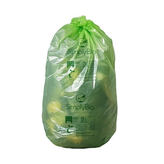 Simply Bio 13 Gallon Compostable Flat Top Tall Kitchen Garbage Bags, 50 Count, 1 Pack, Food Scrap Trash Bags Certified by BPI and OK Compost, 49.2L, 0.87 Mil