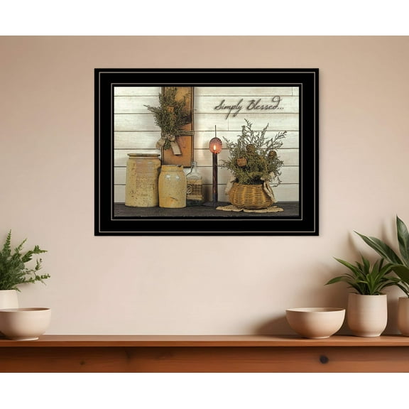 Simply Blessed Black Framed Print Kitchen Wall Art