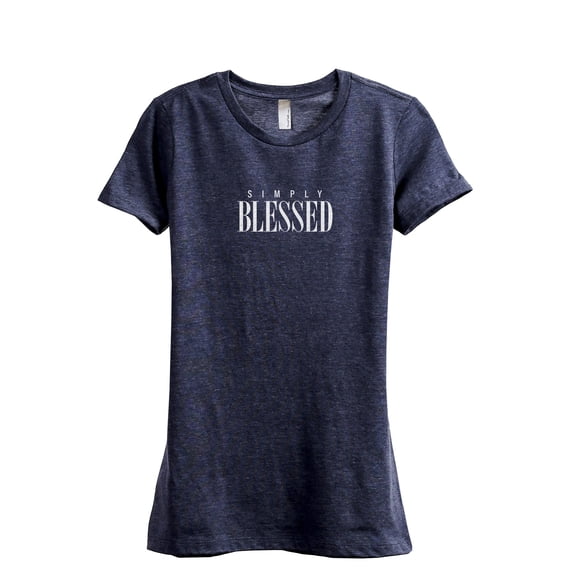 Simply Blessed Women's Fashion Relaxed T-Shirt Tee Heather Navy 2X-Large