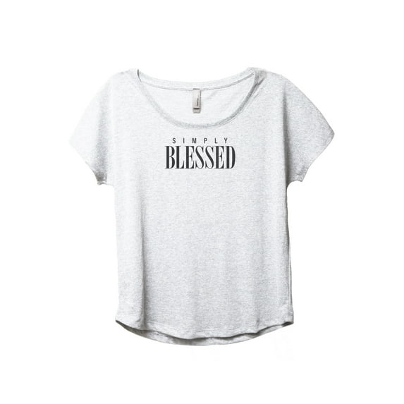 Simply Blessed Women's Fashion Slouchy Dolman T-Shirt Tee Heather White Large