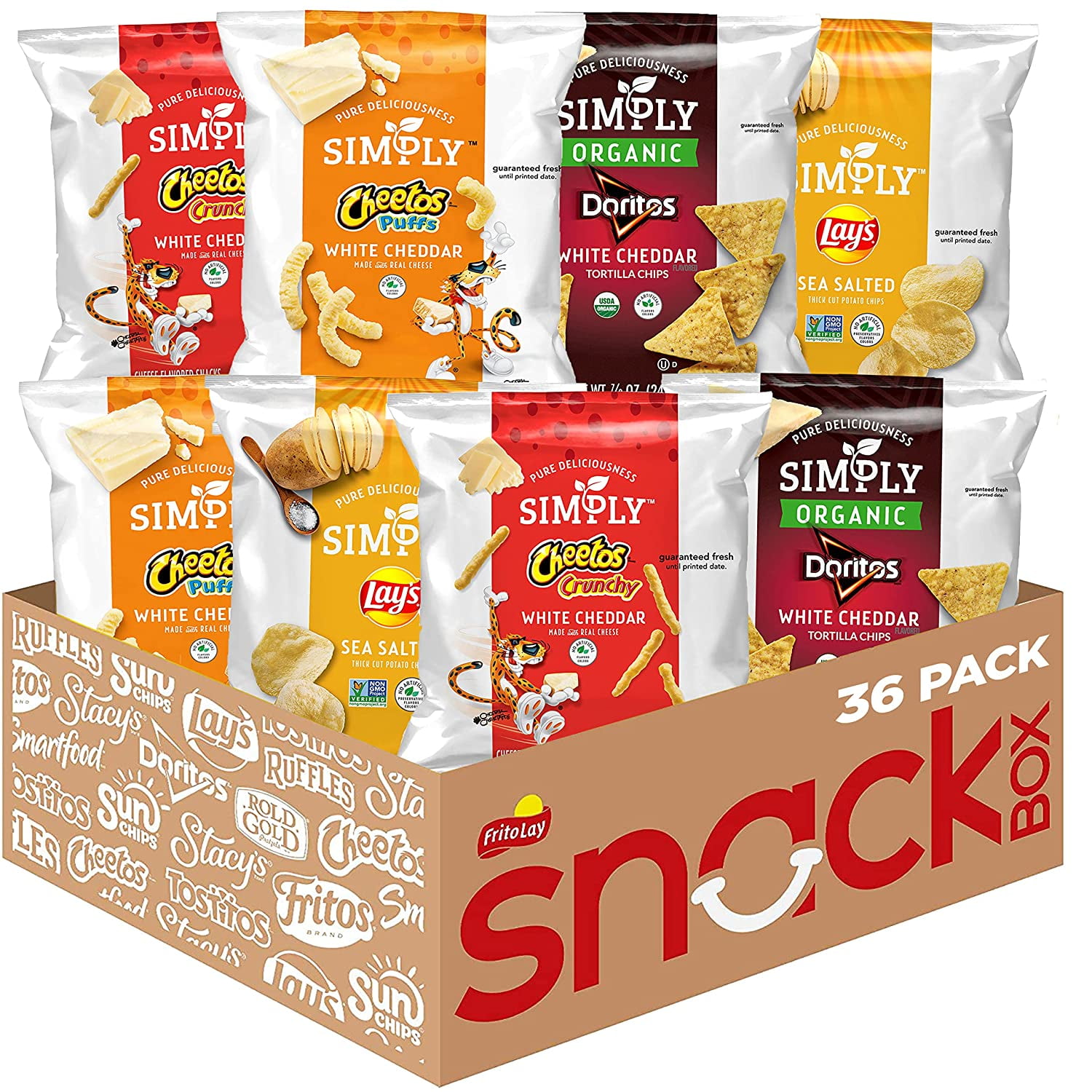 Simply Brand Snacks Variety Pack, 36 Count