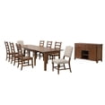 thumbnail image 1 of Simply Brook 10-PC 134" Expanding Dining Set Buffet Performance Chair Brown Wood, 1 of 8