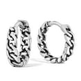 thumbnail image 1 of Simply Casual Oxidized Sterling Silver Curb Chain Mini Hoop Boho Earrings, 1 of 5