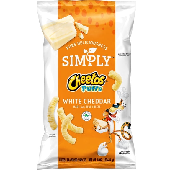 Simply Cheetos 1PACK,Puffs Cheese Flavored Snacks, White Cheddar,