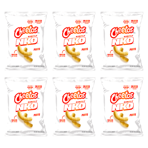 Simply Cheetos Puffs Cheese Flavored Snacks, White Cheddar, 8 oz (Pack of 6)