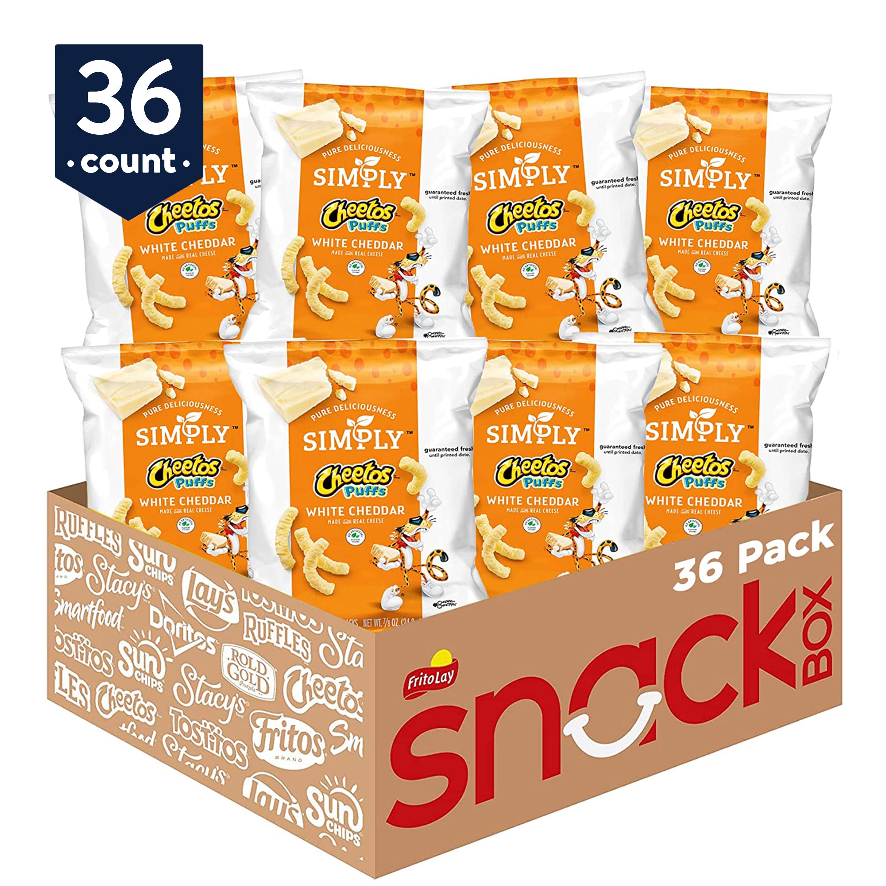Simply Cheetos Puffs White Cheddar Cheese Flavored Snacks Multipack, 0.