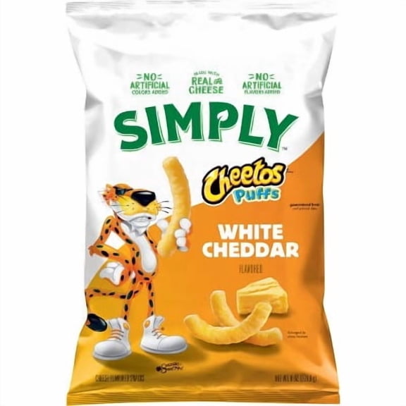 Cheetos Simply Puffs Cheese Flavored Snacks White Cheddar 16.875 Oz