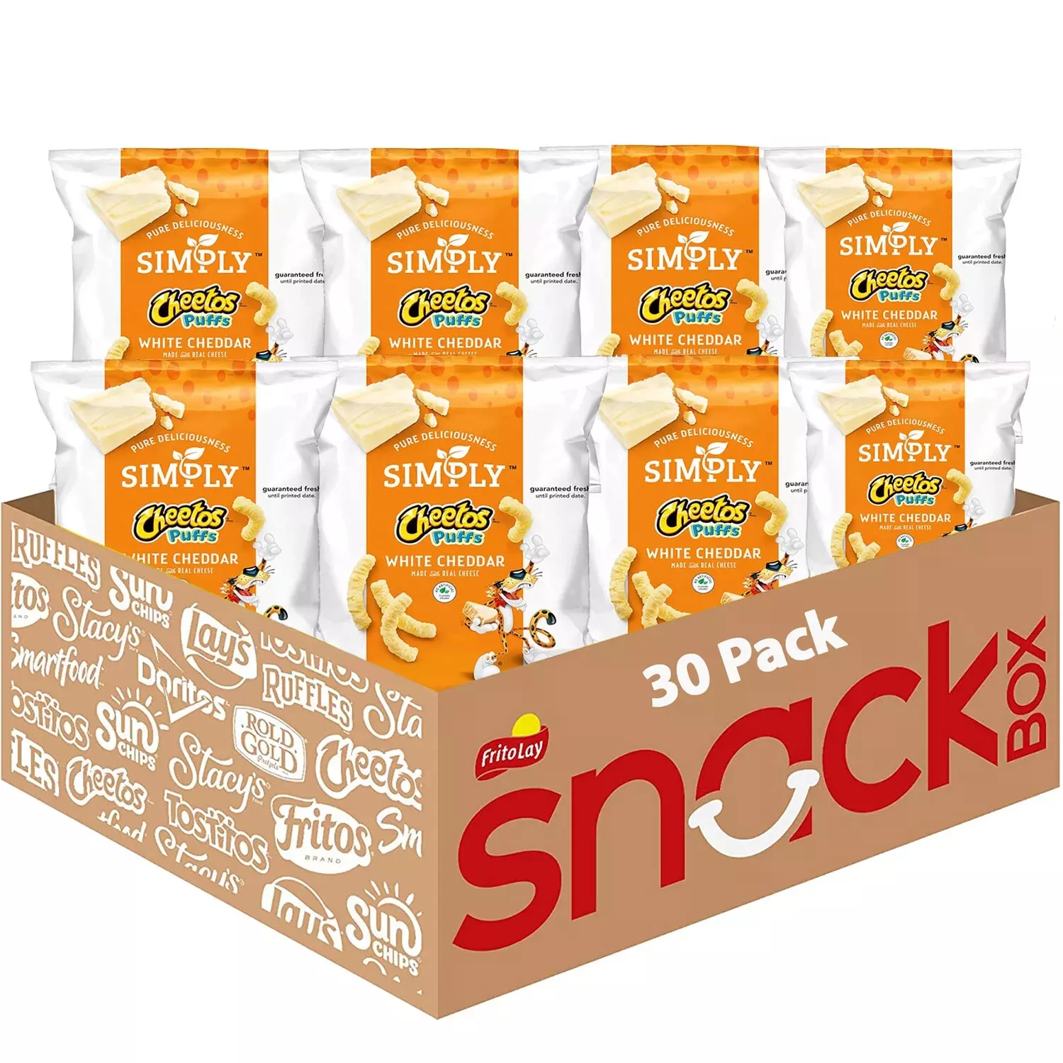 Simply Cheetos White Cheddar Puffs, 0.87 oz., 30 pk