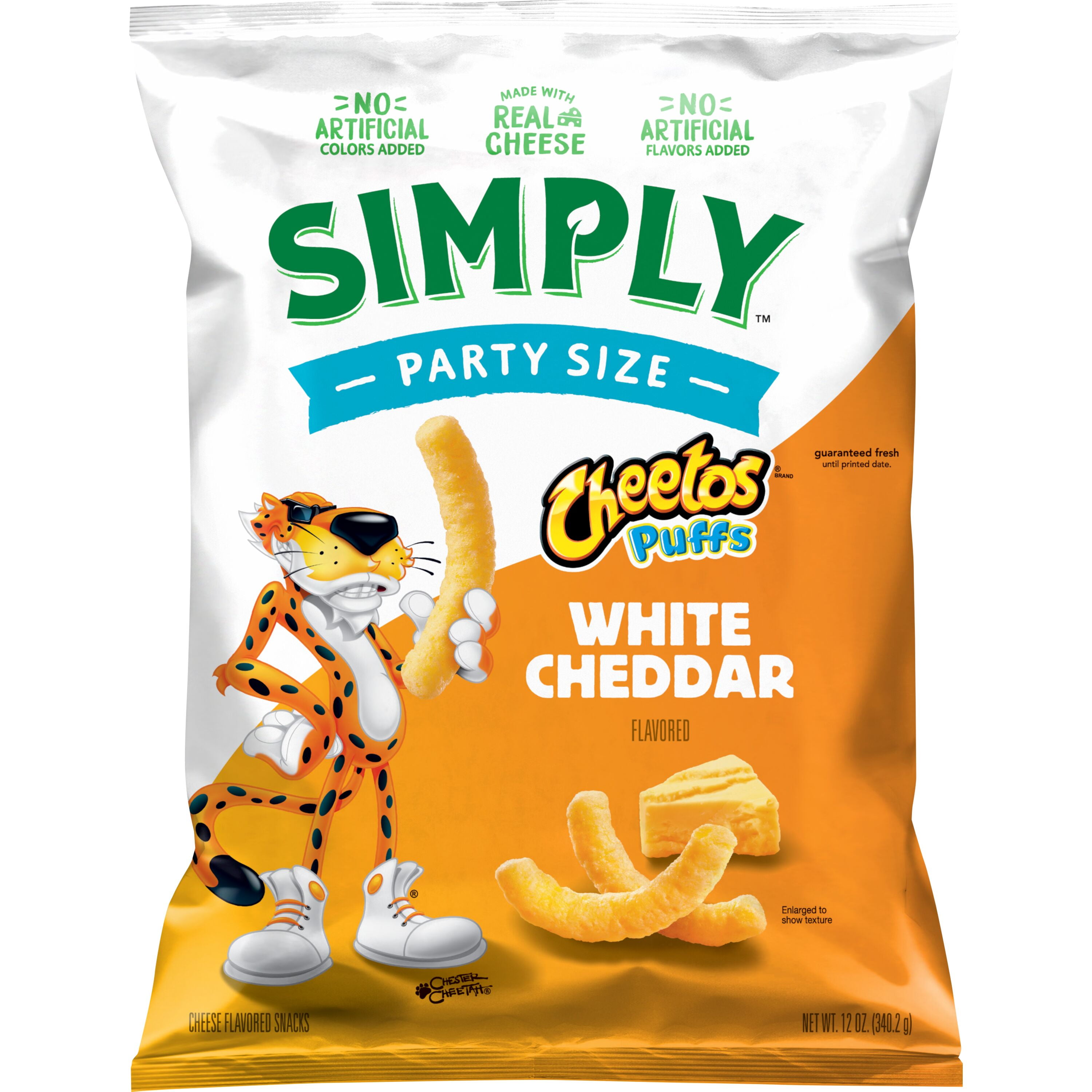 Simply Cheetos White Cheddar Puffs, Party Size, 12 oz