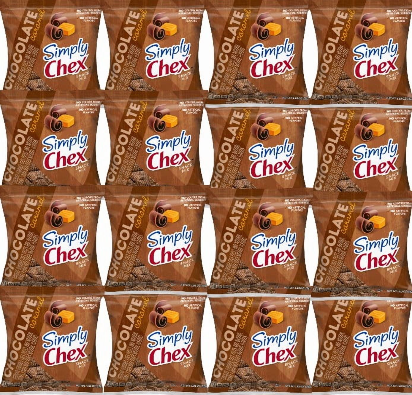 Simply Chex Snack Mix, Chocolate Caramel, 1.03 oz Bags, Pack of 16, Bundled By Shoppyway