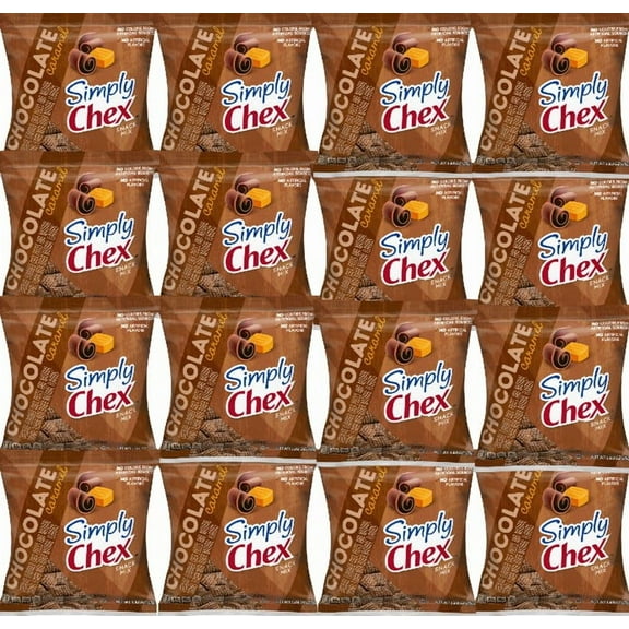 Simply Chex Snack Mix, Chocolate Caramel, 1.03 oz Bags, Pack of 16, Bundled By Shoppyway