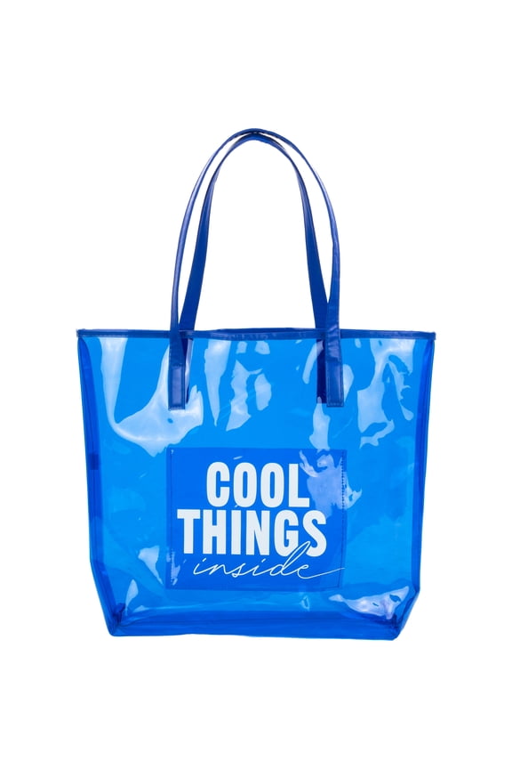 Cool Things Clear PVC Beach Tote Bag, Deep Sea Blue