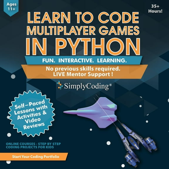 Simply Coding for Kids in Python – Python Coding Courses for Children Age 12-18 – Video Game Design Beginner Python Programming Courses