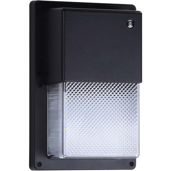 Simply Conserve 100-Watt Equivalenttegrated LED Black Mini Wall Pack Light, 4000K