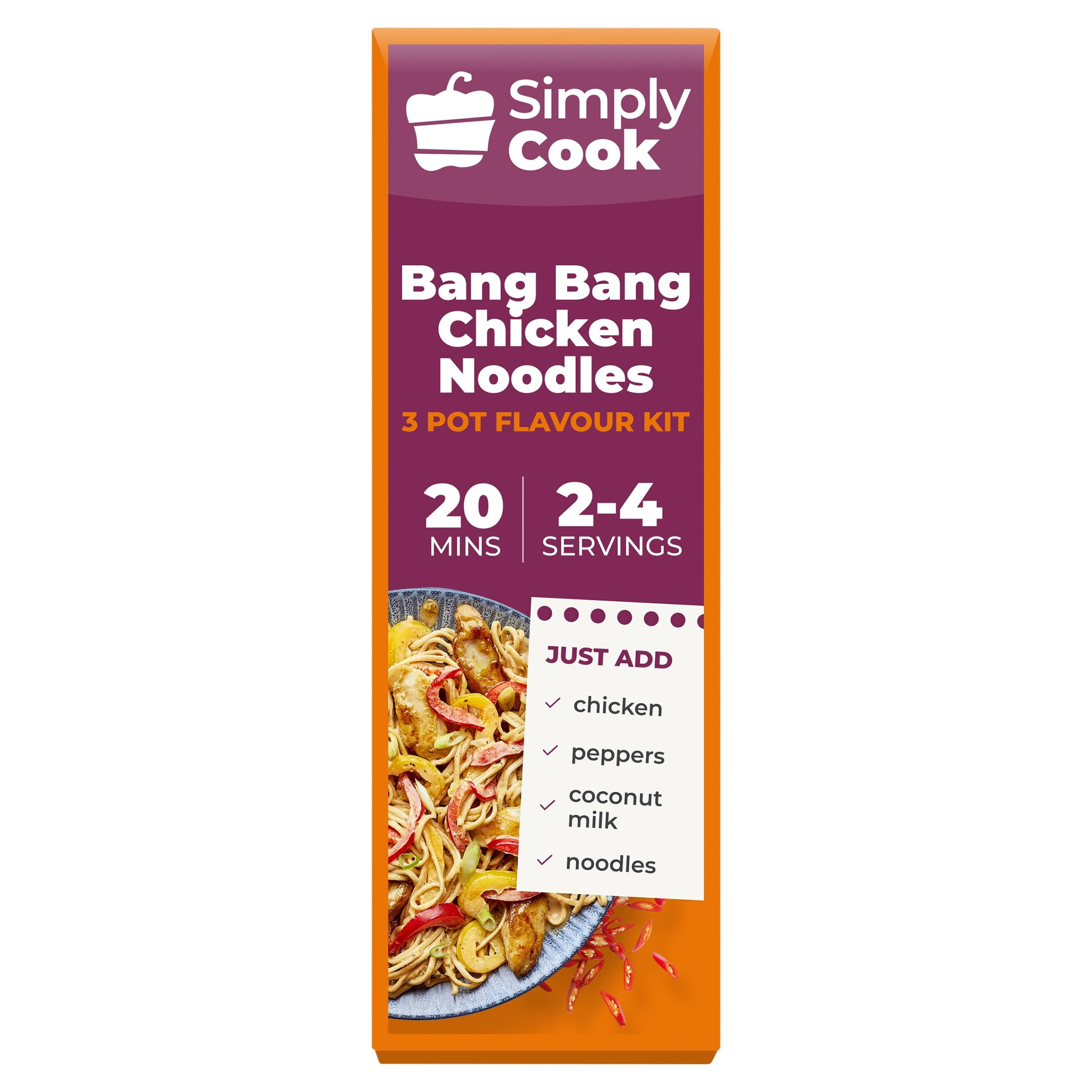 Simply Cook Bang Bang Chicken Noodles Recipe Kit 45g, Imported from Britain