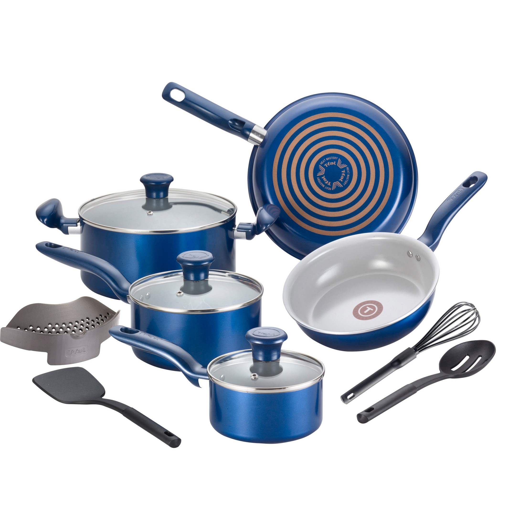 Simply Cook Ceramic Cookware, 12pc Set, Blue