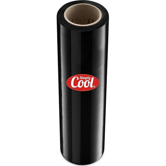 Simply Cool Black Stretch Wrap Industrial Strength Extra Thick 17.5" 1100 SqFt 80 Gauge (20 Micron) Shrink Wrap Roll for Moving Supplies, Furniture, Pallets, Plastic Wrap for Packing, Stretch Film