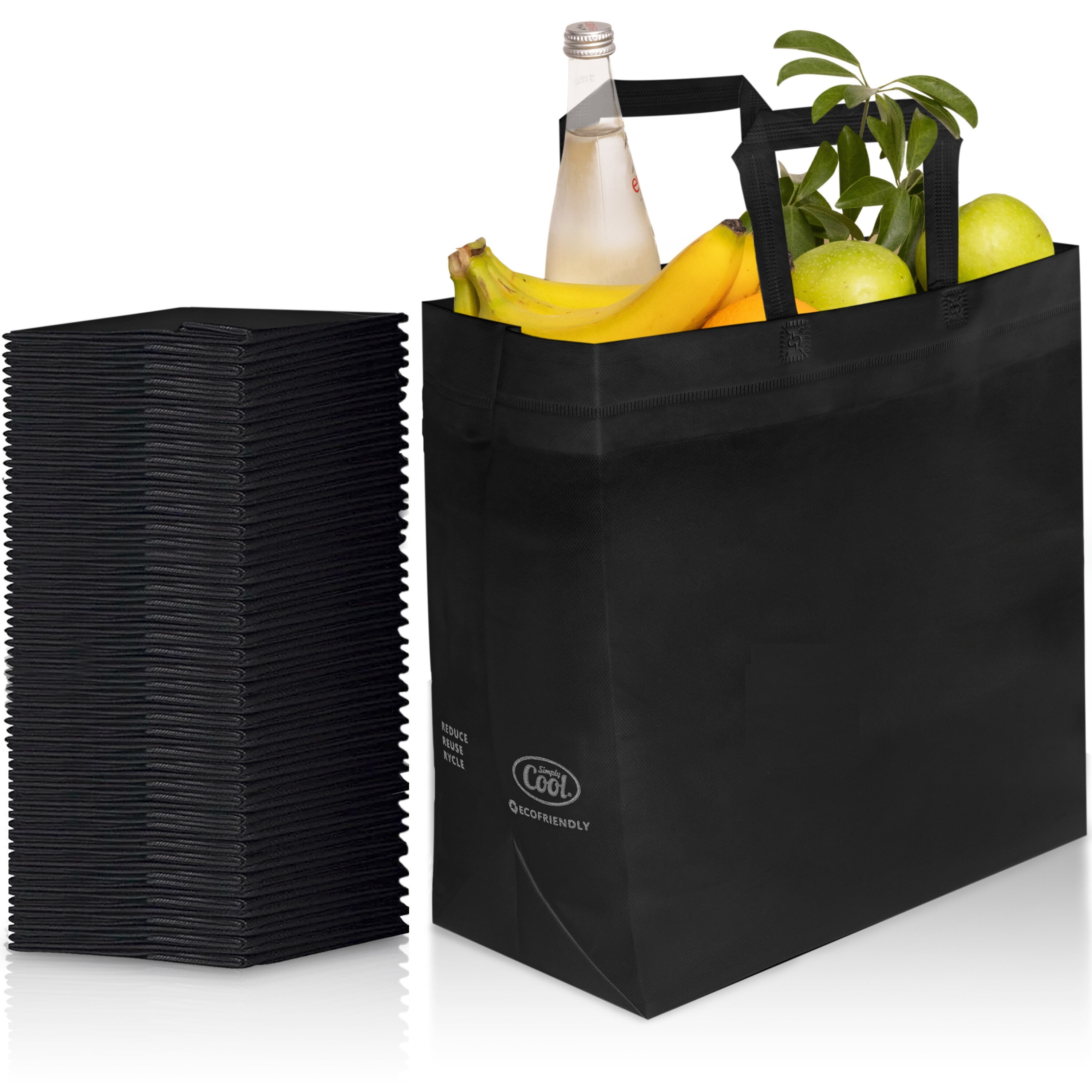 Simply Cool Reusable Bags Large Shopping Bags for Groceries Tote Bag