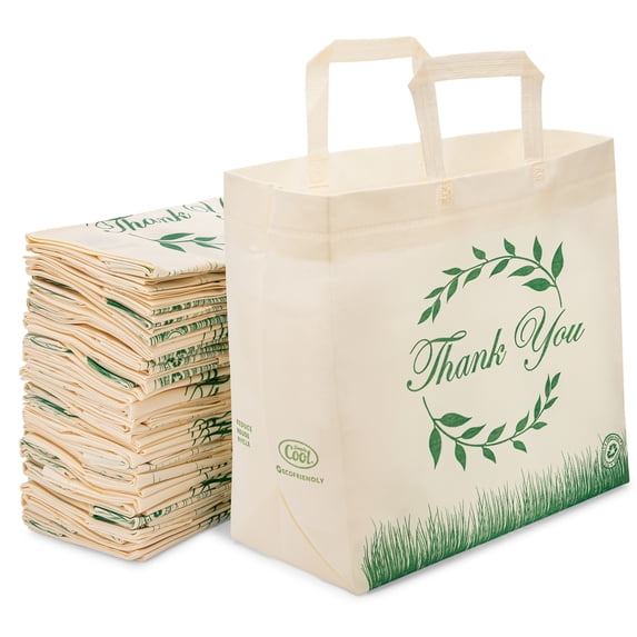 Simply Cool Reusable Bags Large Shopping Bags for Groceries Tote Bag Bulk, Printed 50-Pack