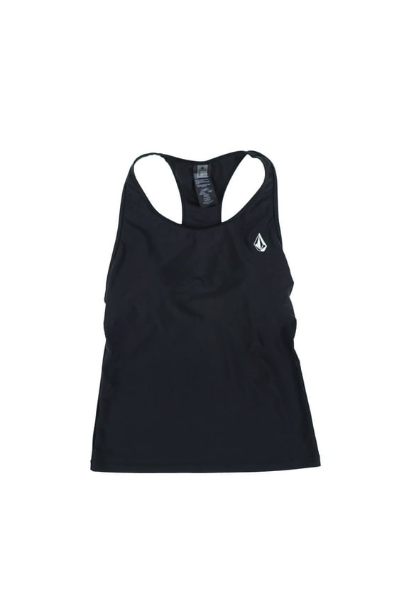 Womens Juniors Simply Core Tankini Top Logo Black L New