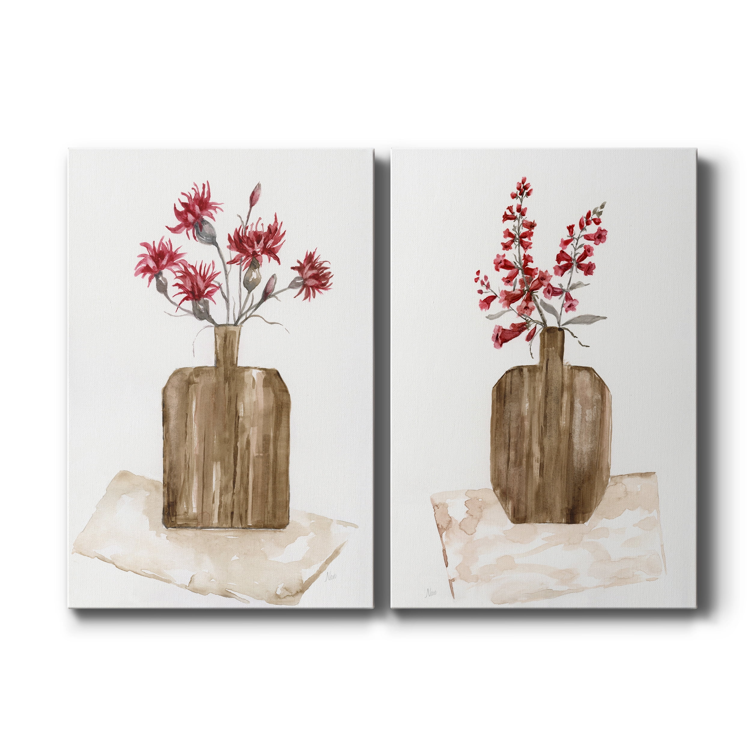 Simply Country I Premium Gallery Wrapped Canvas - Ready to Hang - Set of 2 - 12 x 18 Each