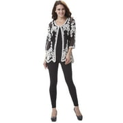 SIMPLY COUTURE 3/4 Sleeve Soutache Mesh Jacket Women's