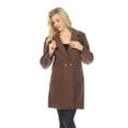 thumbnail image 1 of Simply Couture Plus size Women's Notched Lapel Long Sleeve Buttoned Classic Winter Long Coat, 1 of 6
