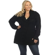 Simply Couture Women's Plus Size Braided Cardigan Sweater