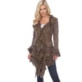 thumbnail image 1 of Simply Couture Women's Plus Size Knitted Lace Ruffle Bell Sleeve Solid Long Cardigan, 1 of 6
