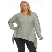 Simply Couture Women's Plus Size Lace Sparkle Pullover Sweater