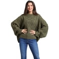 thumbnail image 1 of Simply Couture Women's Plus Size Loose Oversized Chunky Cable Knit Solid Crewneck Sweater, 1 of 5