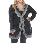 Simply Couture Women's Plus Size Ruffle Cardigan Sweater