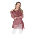 thumbnail image 1 of Simply Couture Women's Plus Size Solid Long Sleeve Abstract Floral Lace Patchwork Cowl Neck Blouse Top, 1 of 4