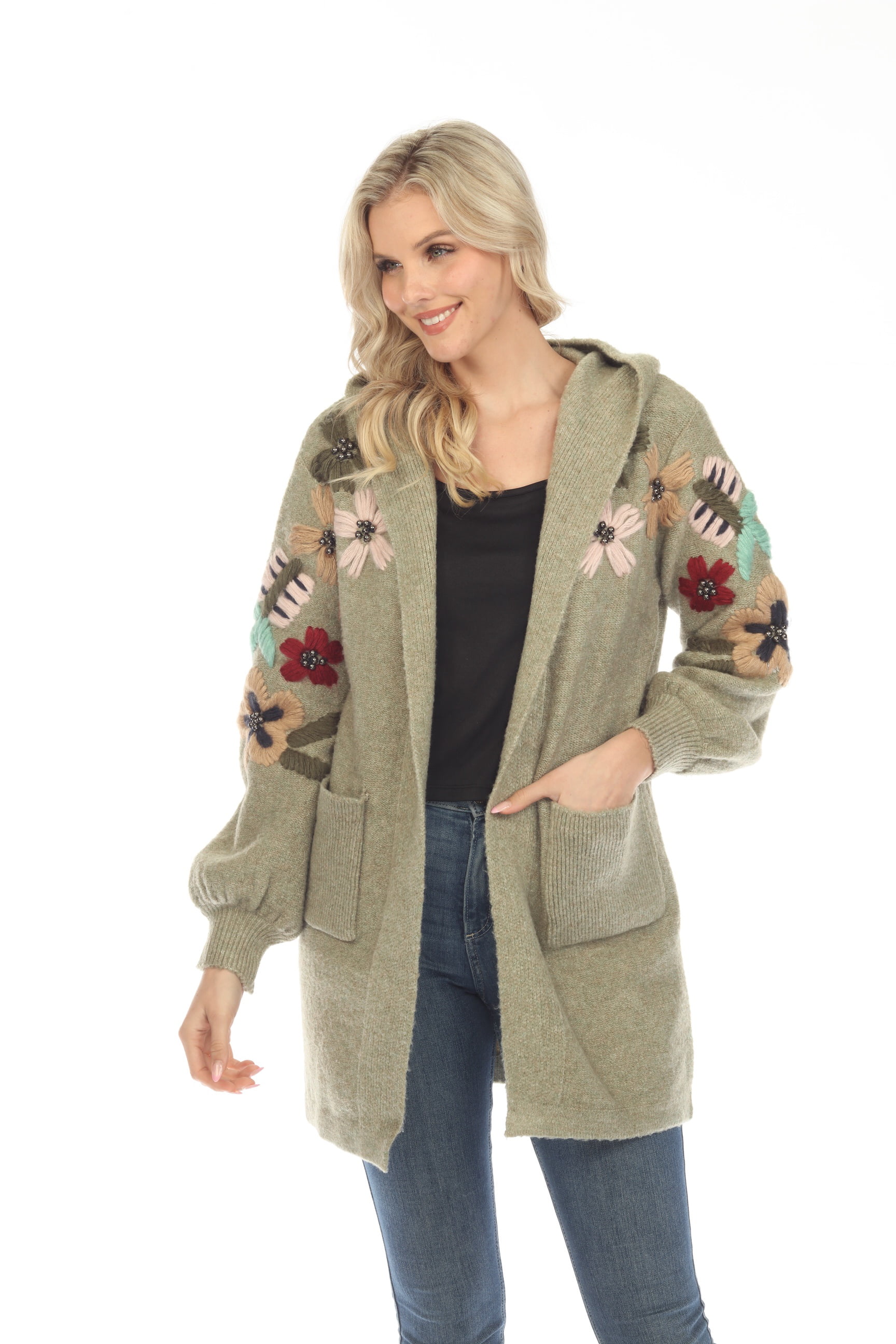 Cotton Loose Women Embroidered Cardigan Shirts main image 1