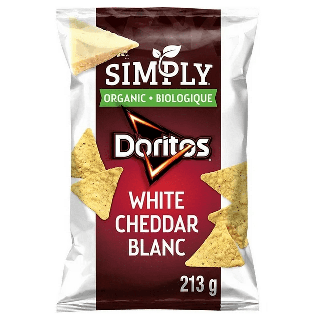 Simply DORITOS White Cheddar Flavored Tortilla Chips, 213g