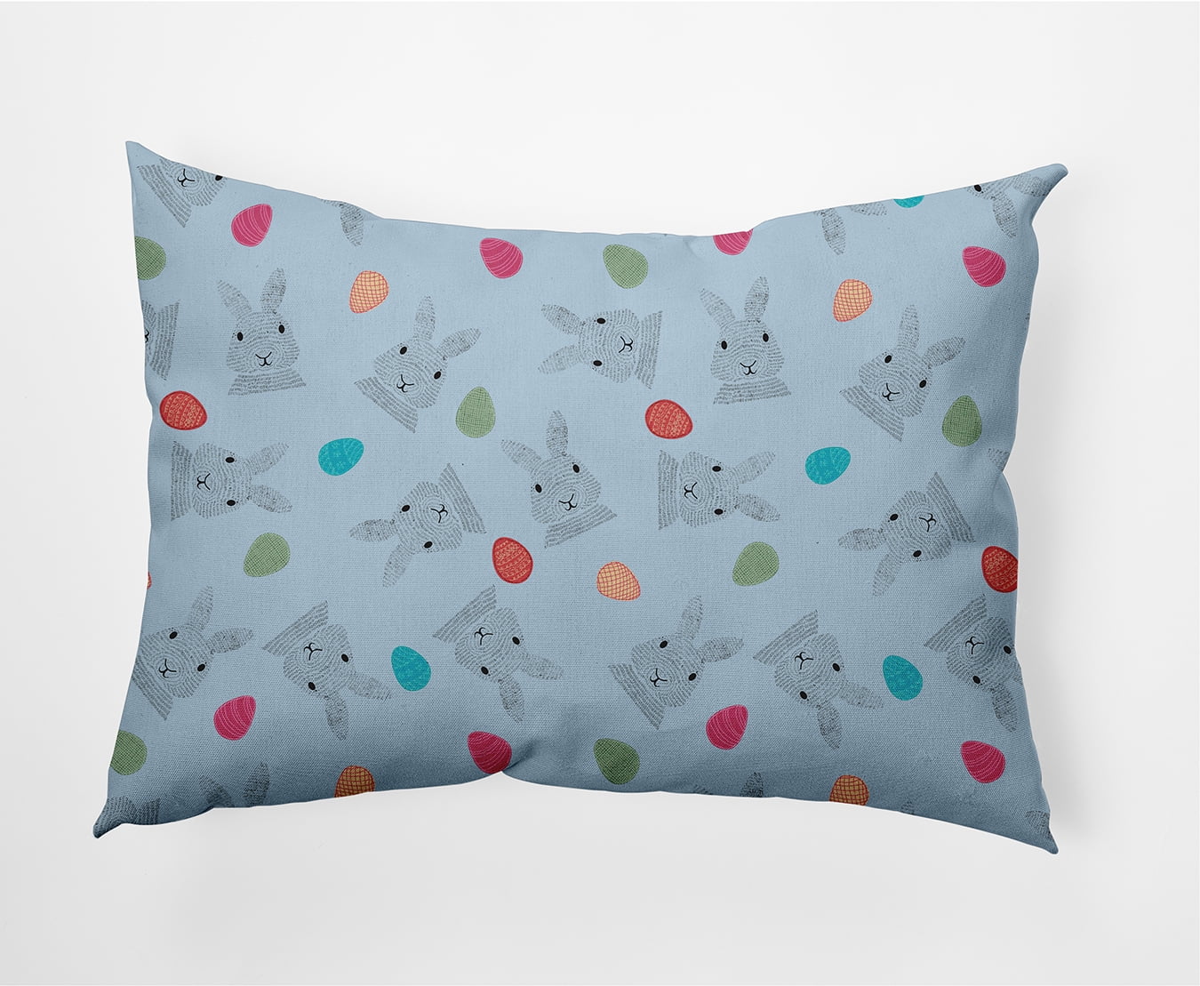 Simply Daisy 14 in x 20 in Blue Animal Print Easter Polyester Decorative Lumbar Pillow