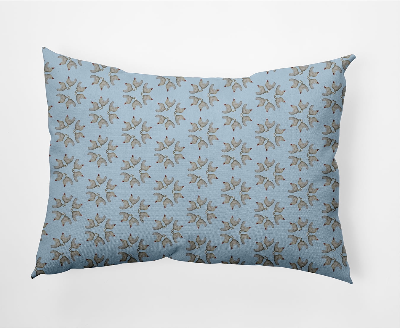 Simply Daisy 14 in x 20 in Blue Animal Print Easter Polyester Decorative Lumbar Pillow