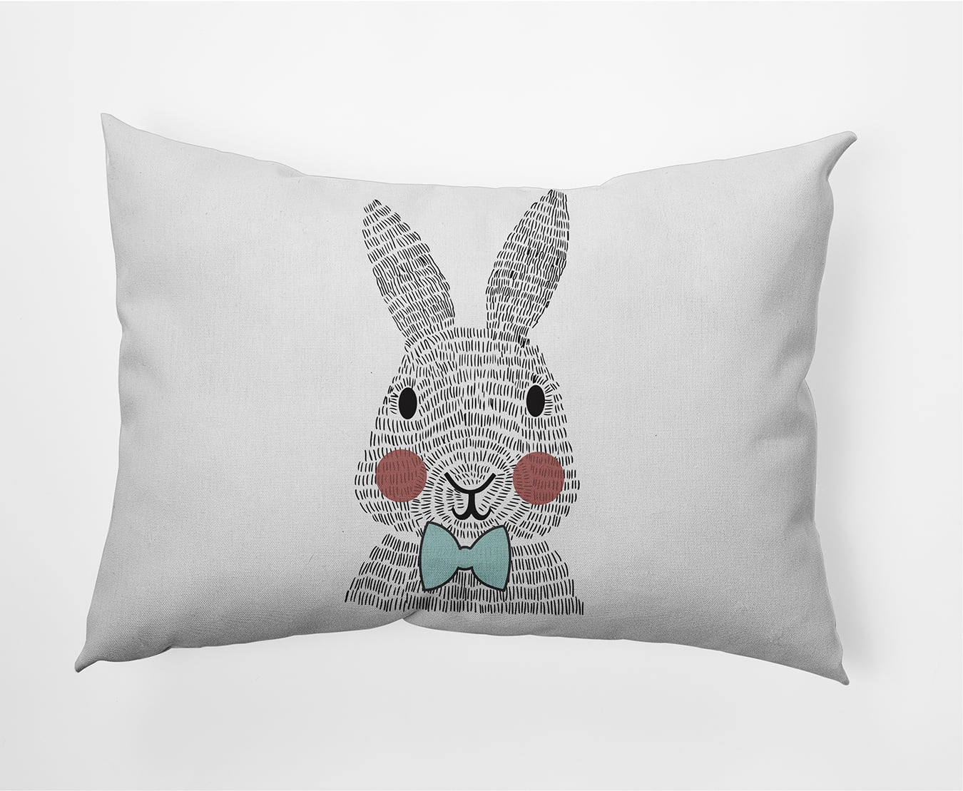 Simply Daisy 14 in x 20 in Blue Animal Print Easter Polyester Decorative Lumbar Pillow
