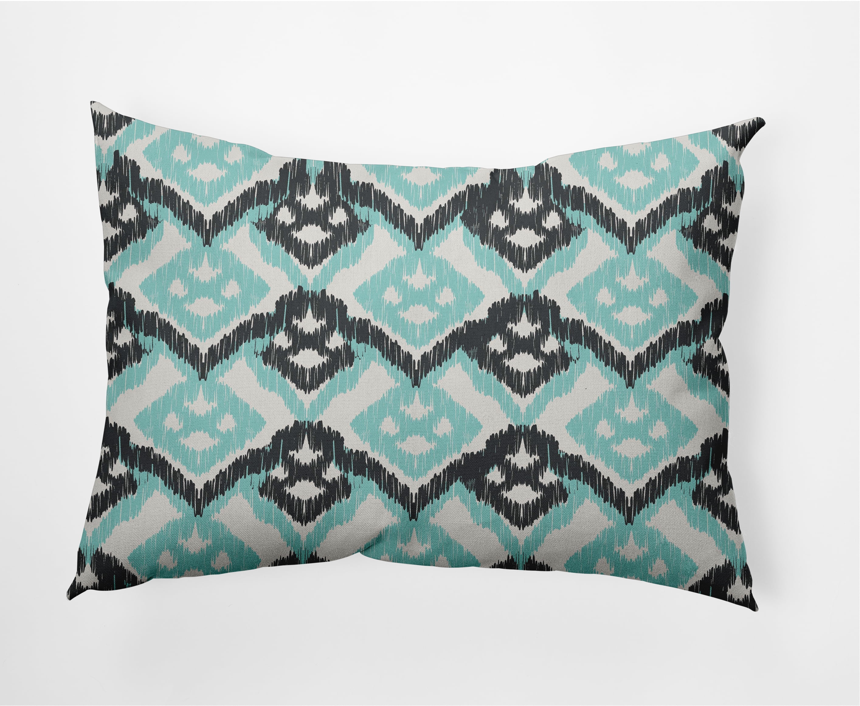 Simply Daisy 14 in x 20 in Contemporary Black and Blue Pepper Polyester Throw Pillow