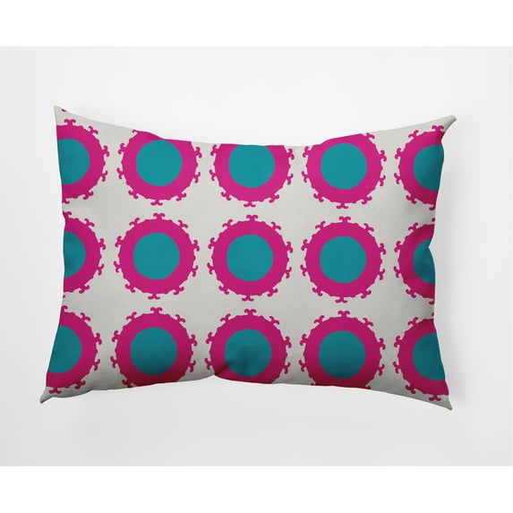Simply Daisy 14 in x 20 in Contemporary Blue Explorer Blue Polyester Decorative Lumbar Pillow
