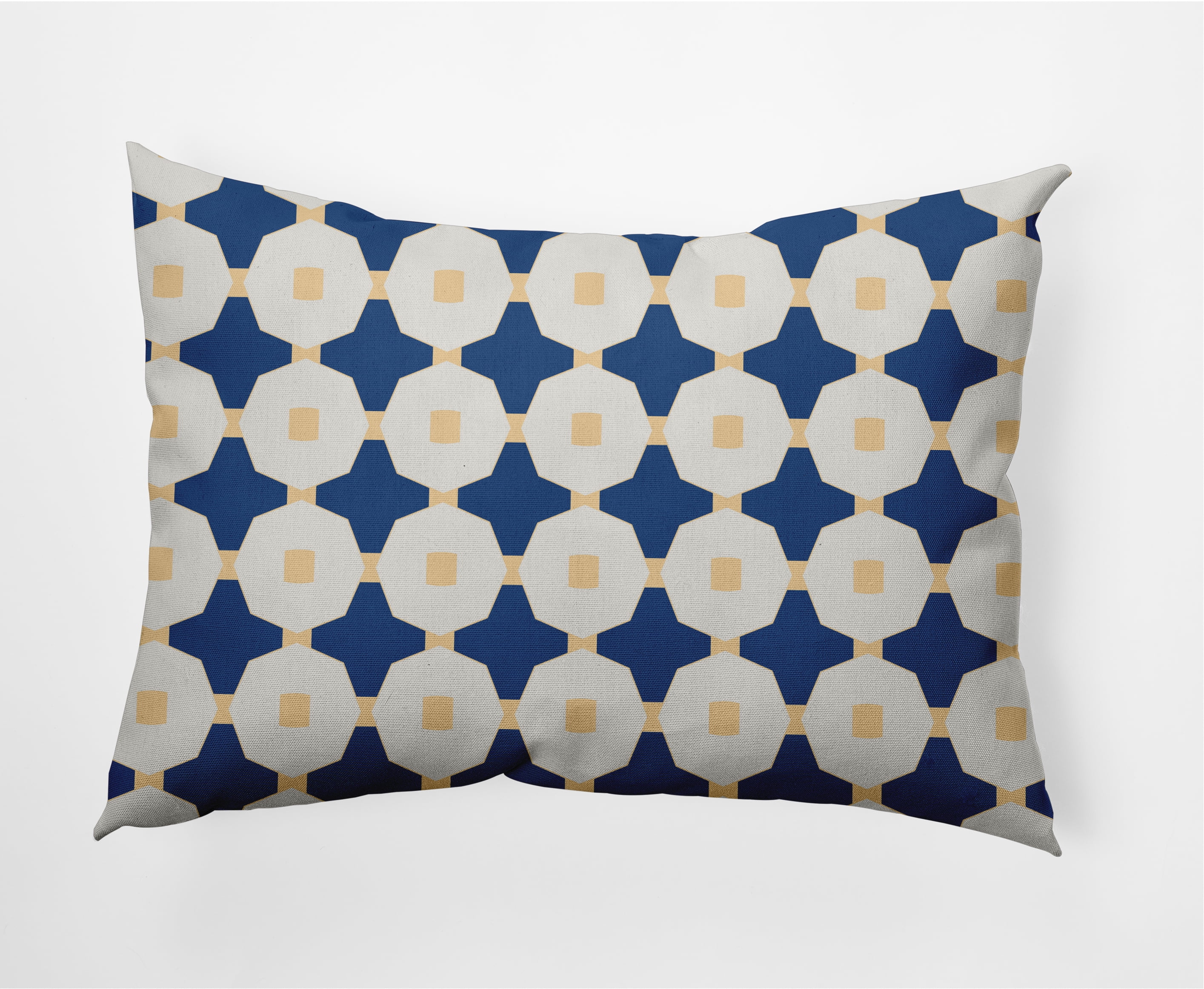 Simply Daisy 14 in x 20 in Contemporary Blue Polyester Decorative Lumbar Pillow