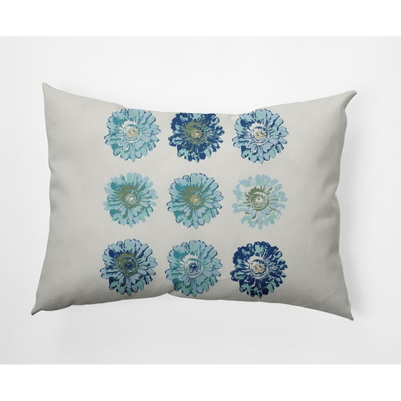 Simply Daisy 14 in x 20 in Contemporary Blue Polyester Decorative Lumbar Pillow