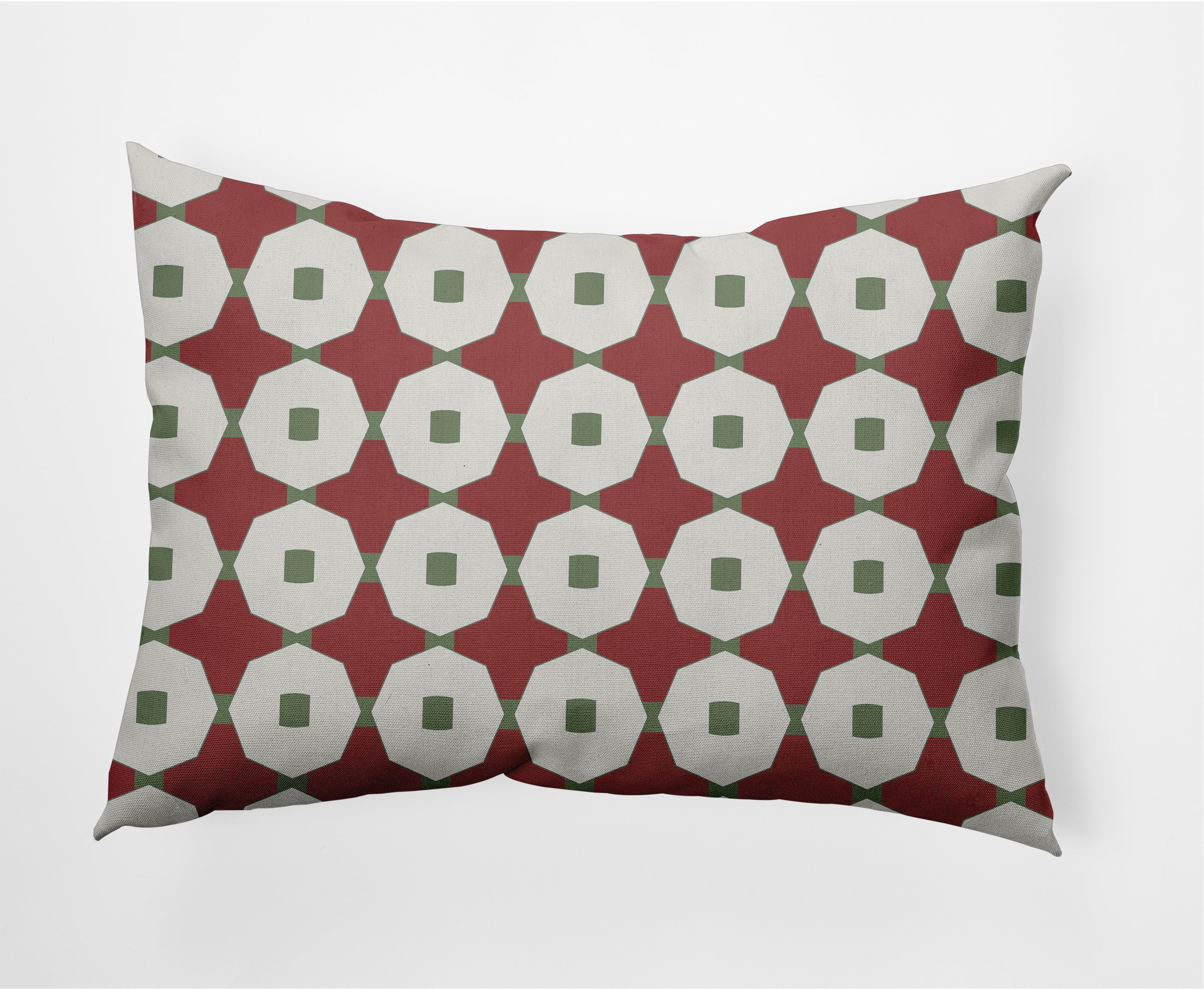 Simply Daisy 14 in x 20 in Contemporary Lingonberry Red Polyester Decorative Lumbar Pillow
