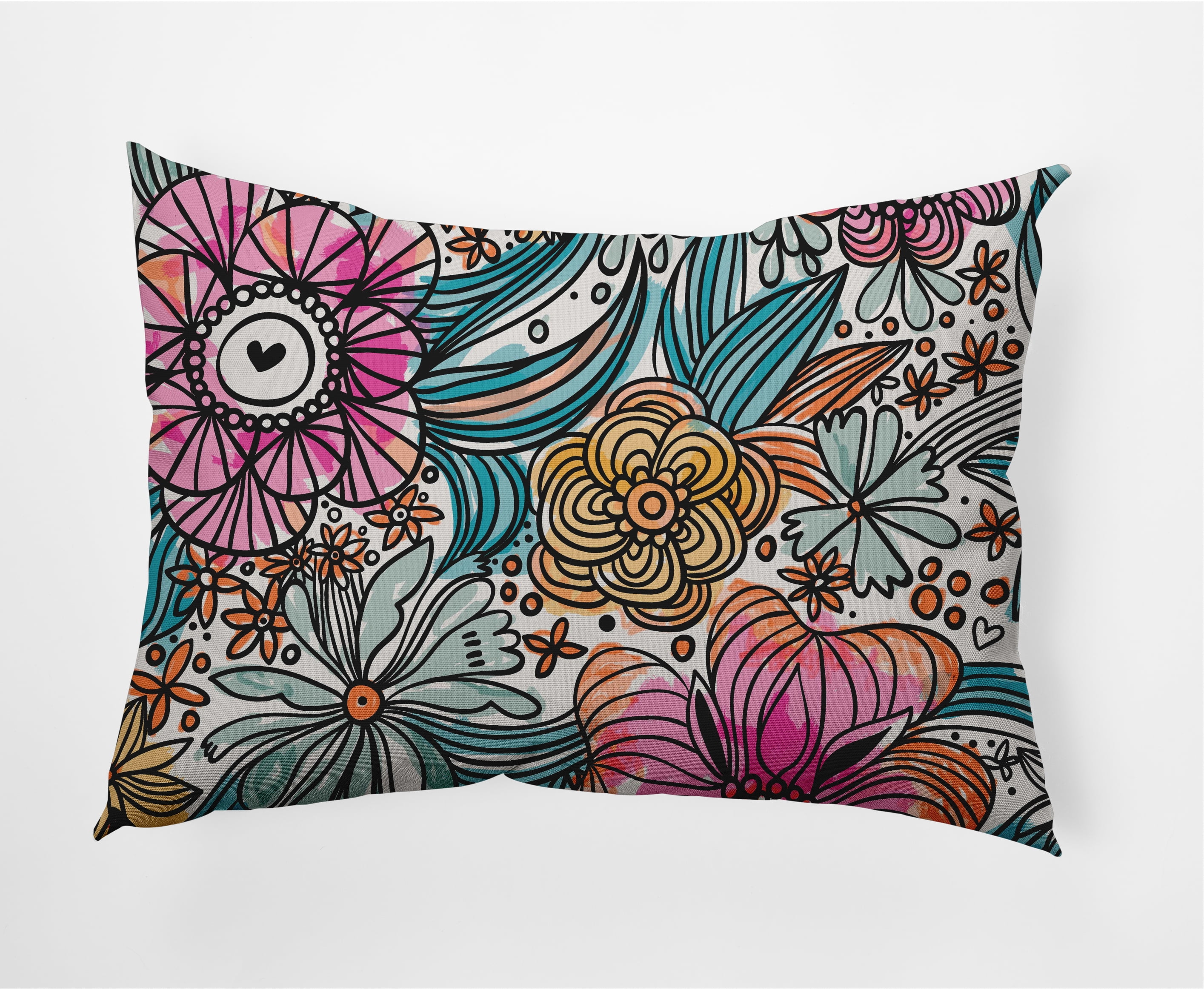 14" x 20" Simply Daisy Flower Melange Decorative Lumbar Throw Pillow