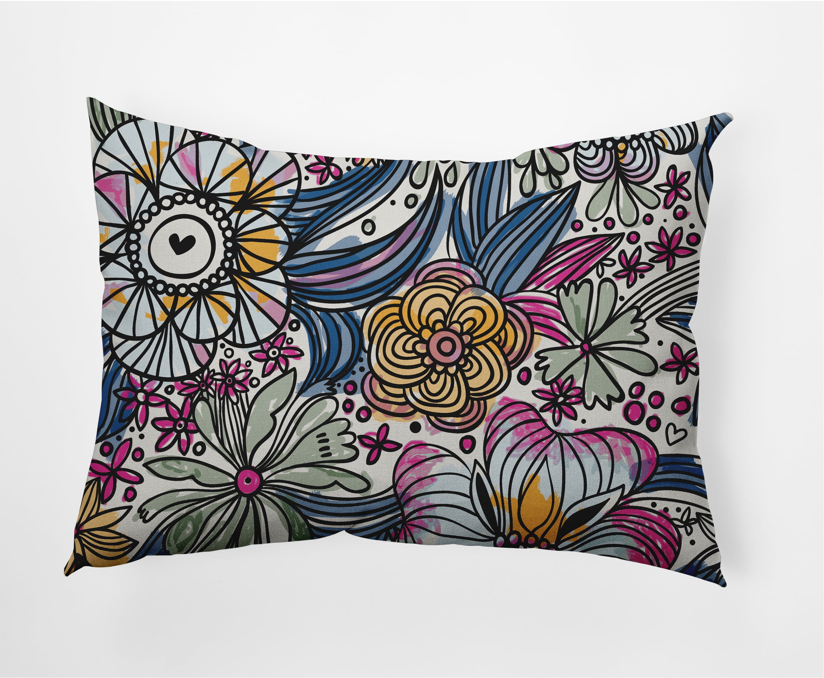 Simply Daisy 14 in x 20 in Contemporary Purple Polyester Lumbar Pillow