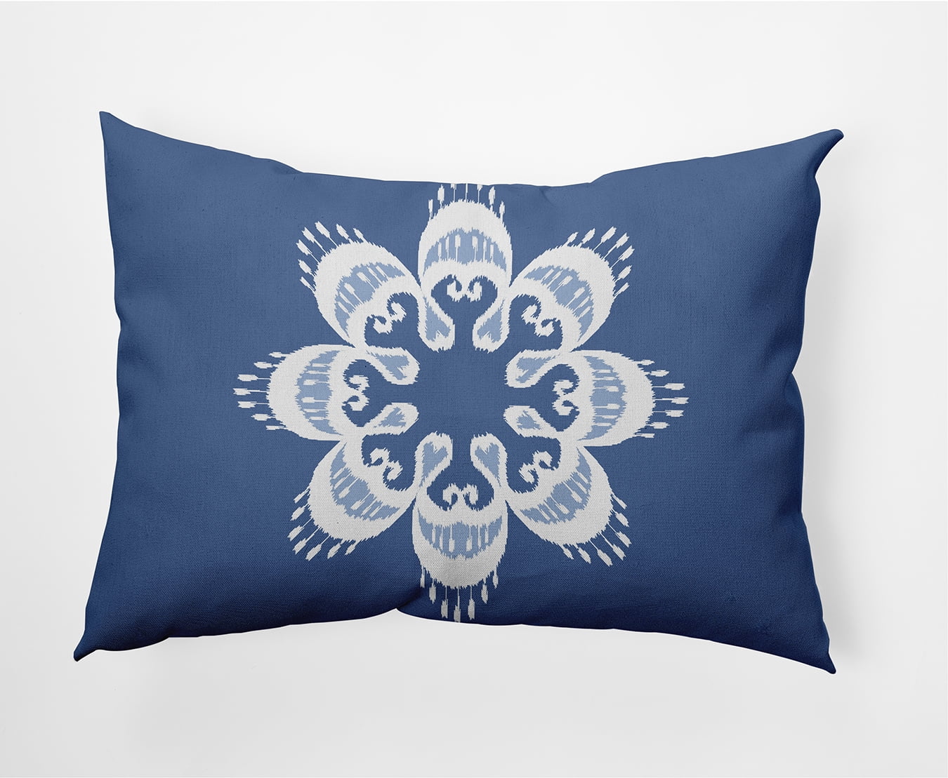 Simply Daisy 14 in x 20 in French/Country Blue Medallion Polyester Decorative Lumbar Pillow